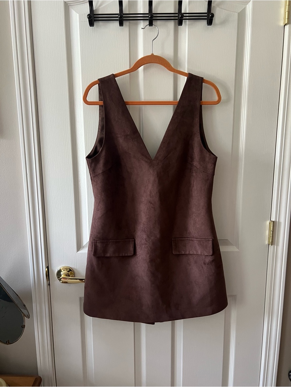 Mare by Anthropologie Brown Suede-Like Romper